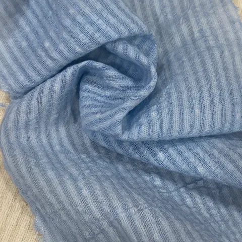 Blue Color Cotton Dobby Strips Fabric