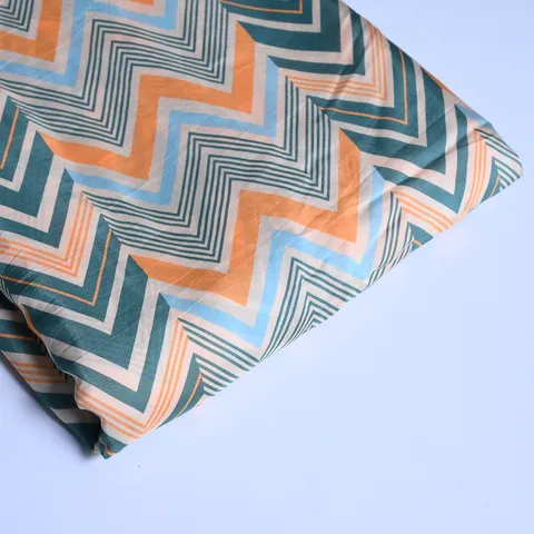 Geometric Zig Zag pattern Japan Cotton Silk Fabric
