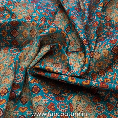 Jacquard Silk Digital Patola Printed Fabric (60Cm Piece)