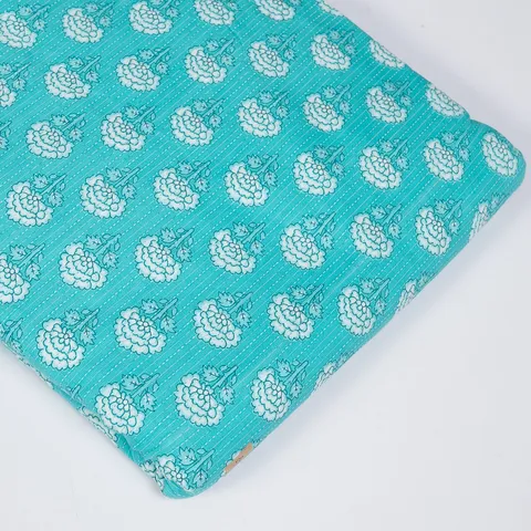 Firozi Color Cotton Cambric Print