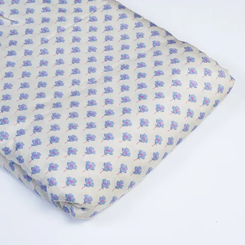 Grey Color Muslin Digital Printed Fabric
