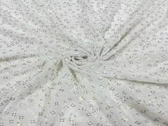Dyeable Embroidered Georgette White Golden Floral 8