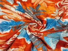 Printed Cotton Orange Floral