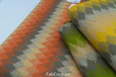 Green Colour Flex Ikkat Printed Fabric