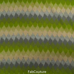 Green Colour Flex Ikkat Printed Fabric