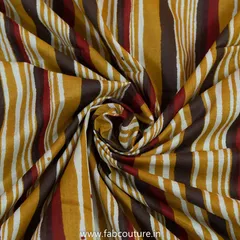 Mustard Cotton Discharge Printed Fabric