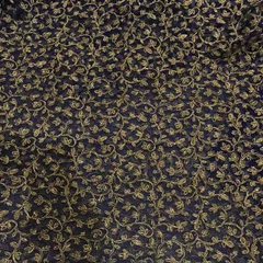 Net Zari Dori Embroidered Fabric