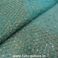 Net Sequins and Pearl Embroidered Fabric