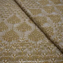 White Dyeable Organza Embroidered Fabric