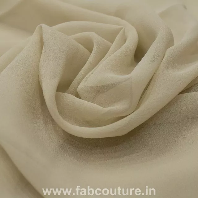 Beige Color Polyester Georgett fabric