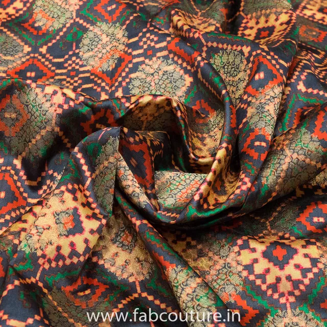 Jacquard Silk Digital Patola Printed Fabric