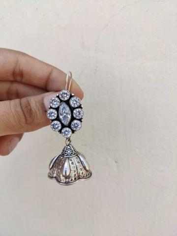 White oxidised jhumki 2