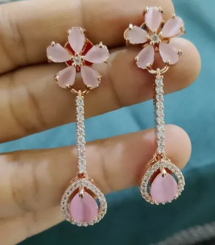 Pink ruby earrings