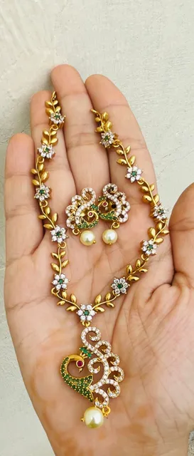 Cz golden necklace