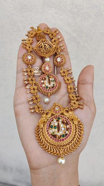 Necklace cz peacock set