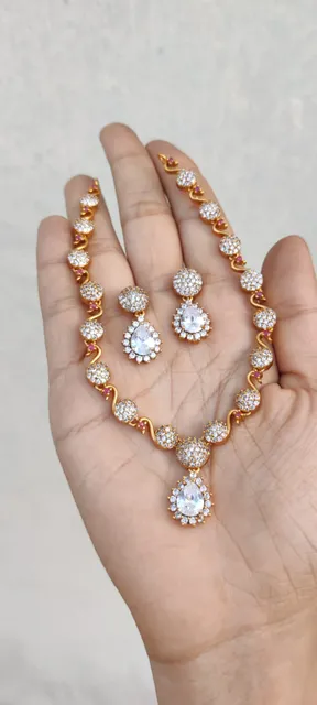 Cz white necklace