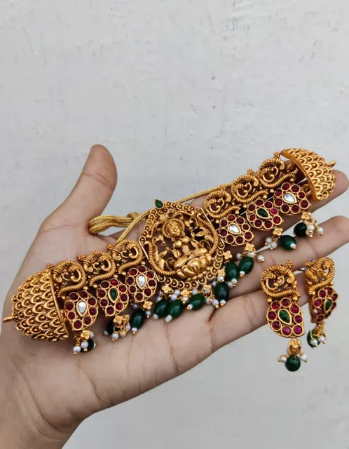 Lakshmi matte green beads