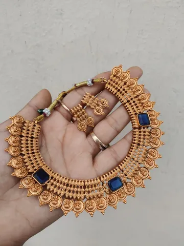 Kasumalai blue necklace set