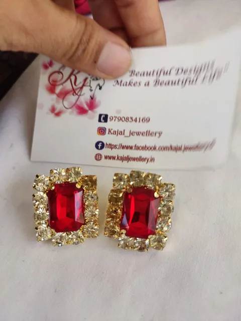 Red ad earrings