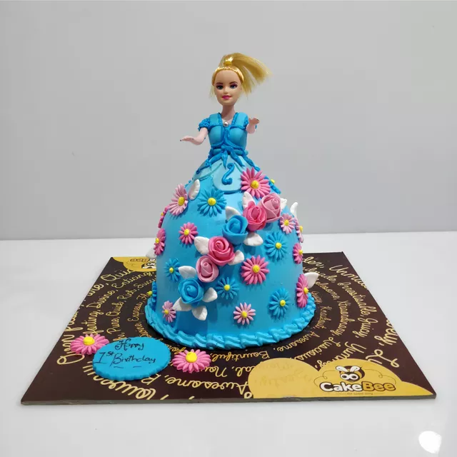 Barbie In Flower Land Fondant Cake