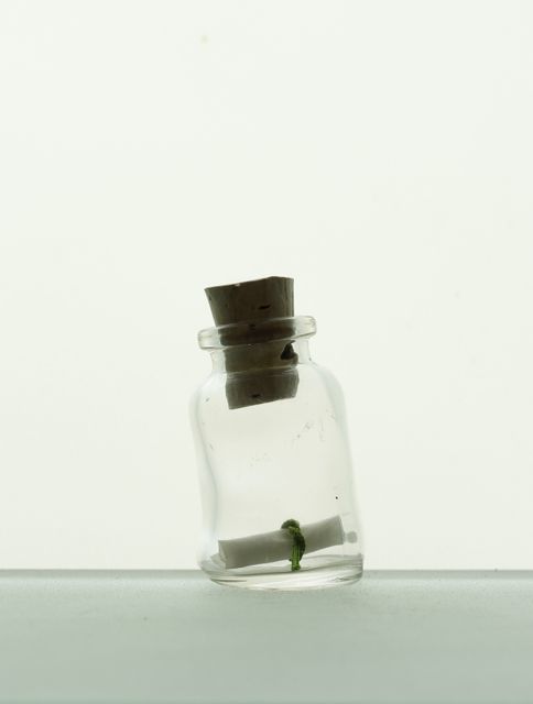Mini Wonky Message in Bottle - Blank Scroll