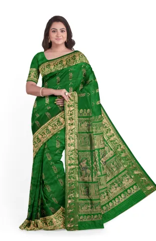 Baluchari Silk Saree Green