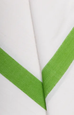 Handwoven White & Green Cotton Gamchha