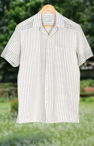 Striped Cotton Half Sleeve Shirt
