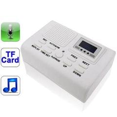 Telephone Recorder Box, Support SD Card / MMC / TF , Voice Recording , with MP3 Function and Clock and LCD (White)