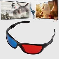 2 PCS Universal 3D Plastic Glasses Black Frame 3D Visoin Glass For Dimensional Anaglyph Movie Game DVD Video