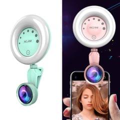 RK32 Beauty 52-LED Touch Sensor APP Control Selfie Clip Flash Fill Light with HD 4K Wide Angle / 20X Macro Lens, For Live Broadcast, Live Stream, Beauty Selfie, etc (Green)