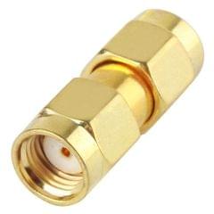 Gold Plated RP-SMA Male to RP-SMA Male Adapter