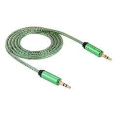 3.5mm Male to Male Plug Jack Stereo Color Mesh Audio AUX Cable for iPhone, iPad, Samsung, MP3, MP4, Sound Card, TV, radio-recorder, etc  Cable Length: about 1m (Green)