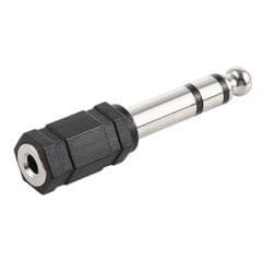 6.35mm Male to 3.5mm Stereo Jack Adaptor Socket Adapter (Black)