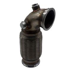 3 V-Band Downpipe Low Profile 90Deg w/Flex bellow pipe stainless+ O2 Plug"