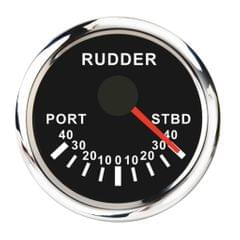 Marine Boat 52mm 2 Display Hull Azimuth and Rudder Angle Meter Black Dial"