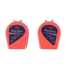 2 PCS HaoerHorn HT-K008 Supertone 110dB 12V 510HZ High Tone/ 410HZ Low Tone Twin Horn Kit with Bracket