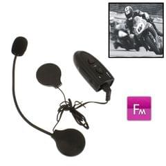 Motorcycle Helmet Dedicated Bluetooth Headset with FM Function for All Bluetooth Mobile Phone (Black)