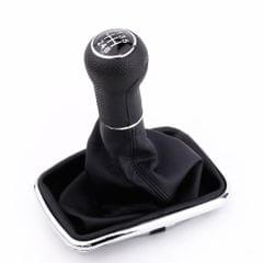 New 6 Speed Gear Shift Knob Gaitor Boot Black PU Leather for