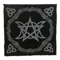 1x Altar Tarot Table Card Cloth Moon Velvet Tapestry 49cm Black Square