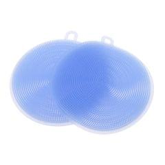 2 Pieces Kitchen Silicone Sponge Dish Washing Scrubber Brush