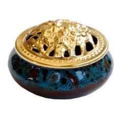 Ceramic&Alloy Cover Incense Burner Censer Cone Incense Burner Holder