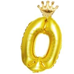 Golden Digital Crown Aluminum Foil Balloon Birthday Balloon Set