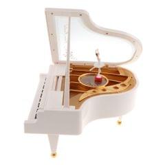 Rotating Dancing Girl Piano Music Box Decor Ornaments with Colorful Light