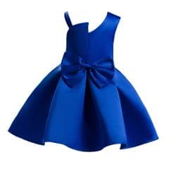 Flower Girls Large Bow Princess Dress Pageant Formal Dress Age 4-5 Blue