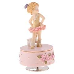 Lovely Music Box Resin Musical Box Romantic Birthday Gift Collectibles Pink