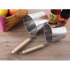Kitchen Noodle Strainer with Hook, Stainless Steel, Deep Fry Basket