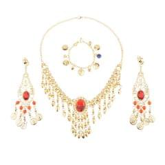 india dance belly dance jewelry diamante necklace ,earrings ,nose chain