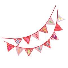 Happy Birthday Bunting Banner Pennant Hanging Garland Photo Prop Red