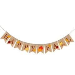 Happy Fall Banner Leaf Bunting Hanging Home Fireplace Mantel Party Supplies